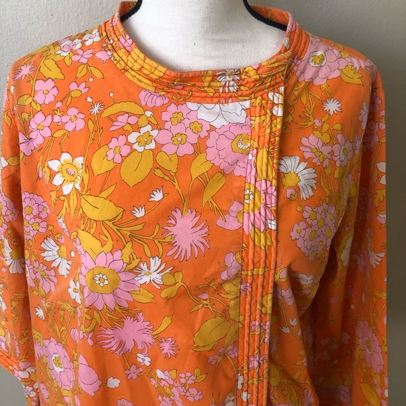 Vintage 1960’s Flower Power Models Coat House Coat - Picture 2 of 10